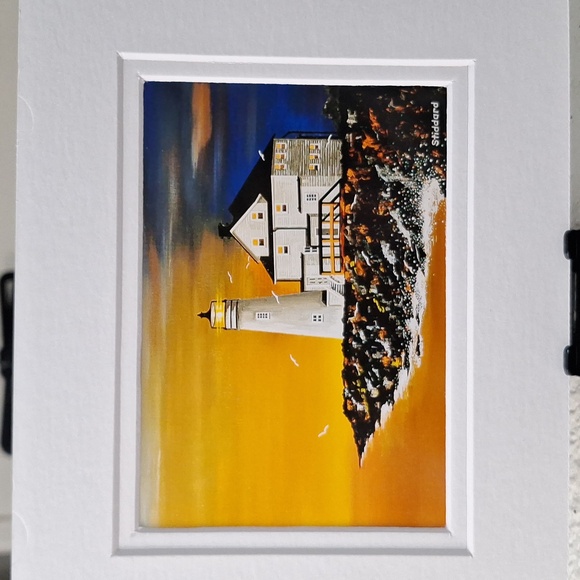 NWT - Lighthouse by Jack E. Stiddard Sz.5x7 on 8x10 Matted - Picture 1 of 4